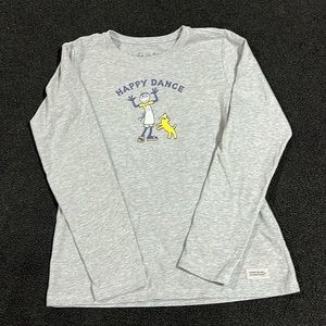 Life Is Good Vintage women’s long sleeve grey tee shirt, size small